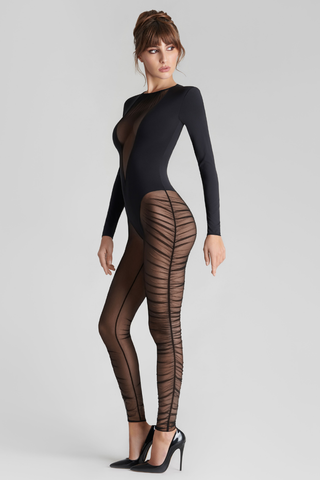 Maison Close Nuit Fauve Long Sleeve Catsuit Black