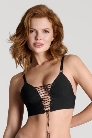 Maison Close Nuit Infinie Lace-Up Bustier Black