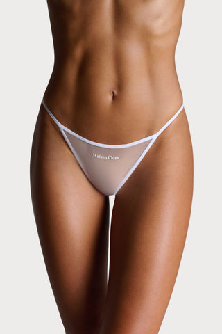 Panorama White Micro Thong