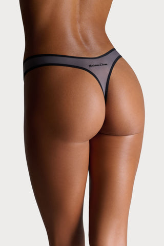 La Parisienne Grey High Hips Thong