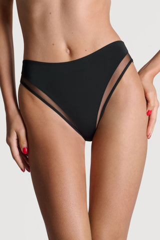 Maison Close Pure Tentation High Waist Black Open Brief