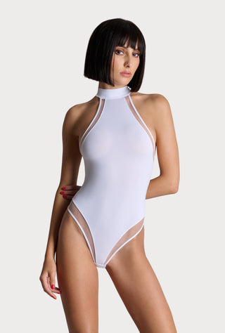 Pure Tentation Halterneck Thong Body in White