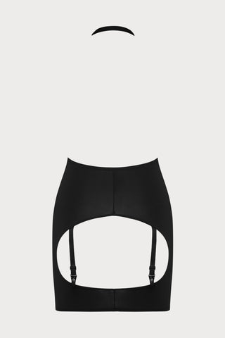 Pure Tentation Short Open Back Harness Skirt in Black