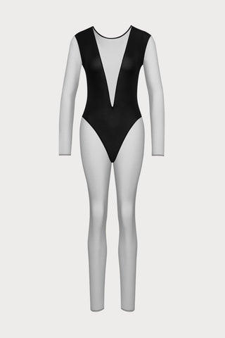 Pure Tentation Long Sleeve Jumpsuit in Black