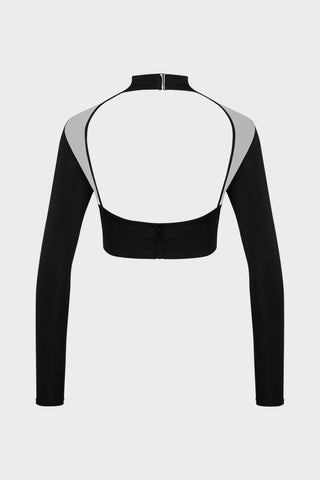 Pure Tentation Long Sleeve Top in Black