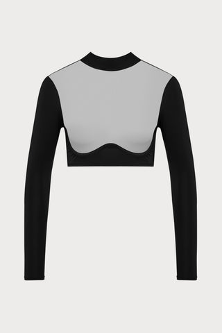 Pure Tentation Long Sleeve Top in Black