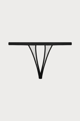 Pure Tentation Openable Mini Thong in Black