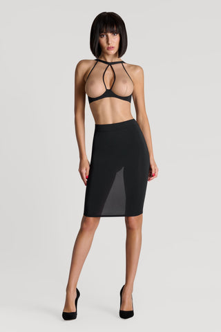 Maison Close Pure Tentation Black & Nude Scarf Underwired Bra