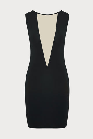 Pure Tentation Short Dress in Black & Nude