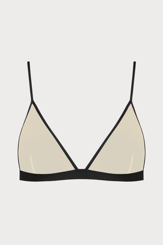 Pure Tentation Triangle Bra in Black & Nude