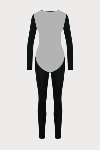 Pure Tentation V Neck Jumpsuit in Black