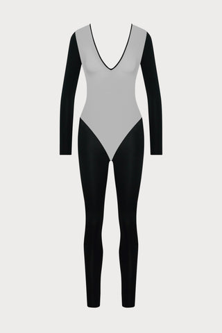 Pure Tentation V Neck Jumpsuit in Black