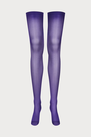Maison Close Silky Purple Cut & Curled Stockings 40 Denier