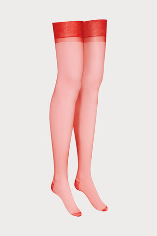 Maison Close Red Nylon Stockings 15 Denier