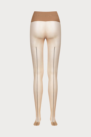 Maison Close Signature Seamless Back Seamed Tights Medium Nude 20 Denier