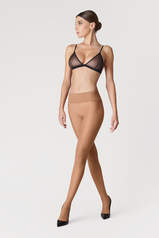 Maison Close Signature Seamless Back Seamed Tights Sun Nude 20 Denier
