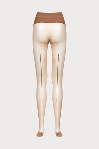 Maison Close Signature Seamless Back Seamed Tights Sun Nude 20 Denier