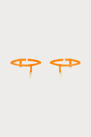 Maison Close Signature Leg Garters Orange - Naughty Knickers