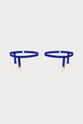 Maison Close Signature Leg Garters Blue - Naughty Knickers