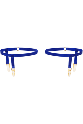 Maison Close Signature Leg Garters Blue