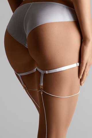 Maison Close Signature Leg Garters White