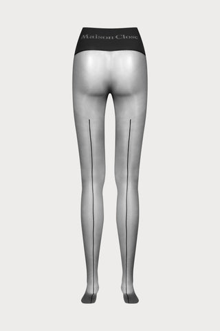 Black Back Seam Seamless Tights 20 Denier Maison Close Signature
