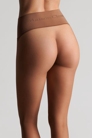 Maison Close Signature Seamless Tights Medium Brown 20 Denier