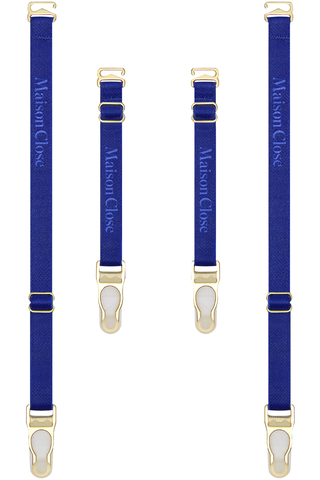 Maison Close Signature Suspender Straps Blue