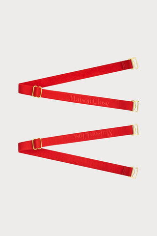 Maison Close Signature Thong Straps Red - Naughty Knickers
