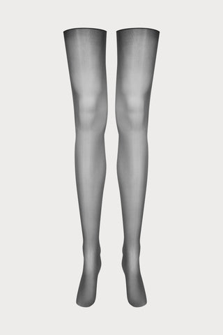Maison Close Smoky Grey Glossy Cut & Curled Stockings 20 Denier