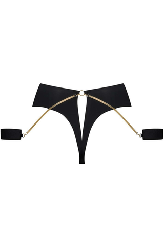 Maison Close Tapage Nocturne High Waist Openable Thong With Cuffs