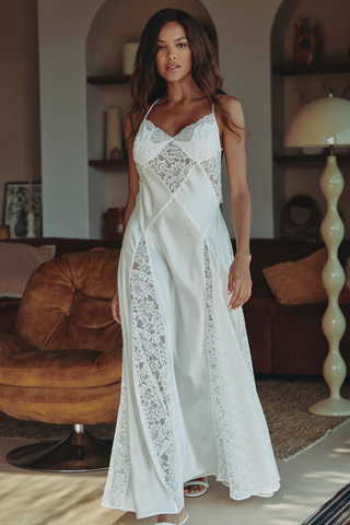 Marjolaine Carmela Long Silk Nightie - Naughty Knickers