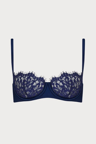 Muse by Coco de Mer Beatrice Half Cup Bra Navy