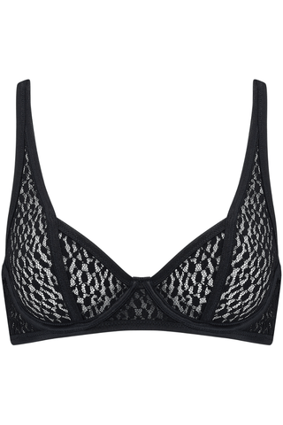 Muse by Coco de Mer Lana Underwired Plunge Bra Black