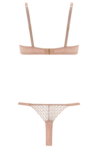 Muse by Coco de Mer Talia Bandeau Bra & Thong Warm Taupe