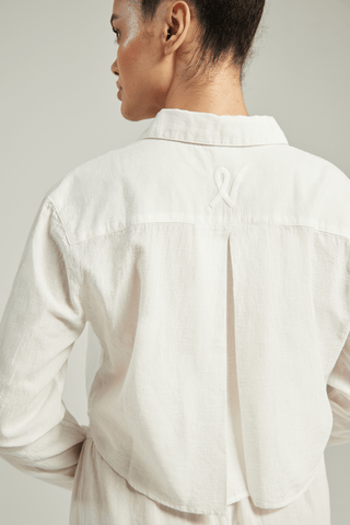 Nudea Organic Cotton Cropped PJ Shirt White