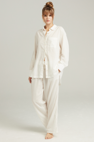 Nudea Organic Cotton PJ Shirt White