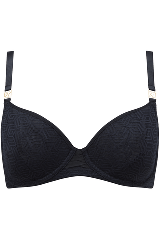 Nudea Sheer Deco Balcony Bra Black