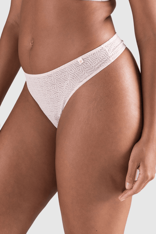 Nudea Sheer Deco Thong Blush Pink