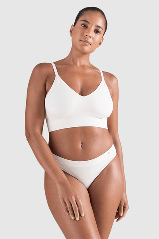 Nudea Tencel™ Seamless High Leg Brief White Sand