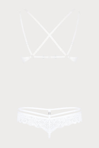 860 Underwired Bra & Thong White, Size L-XL (UK 12-14)