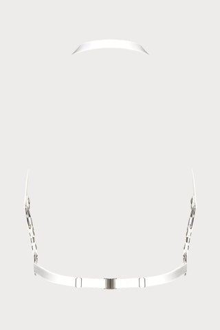 Obsessive A759 Faux Leather Open Harness Bra White