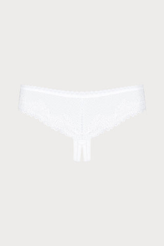 Alabastra White Crotchless Thong