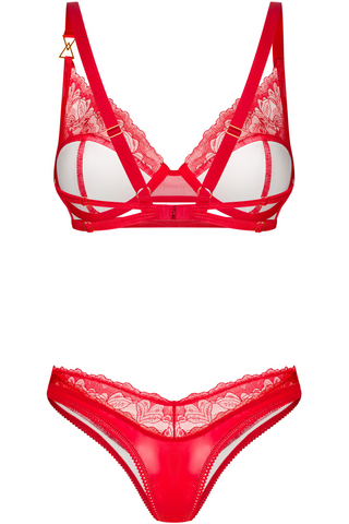 Obsessive Aliosa Red Bra & Thong Lingerie Set | Wetlook Lingerie