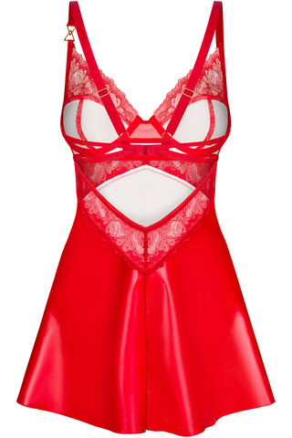 Obsessive Aliosa Red Chemise & Thong Lingerie Set | Wetlook Lingerie