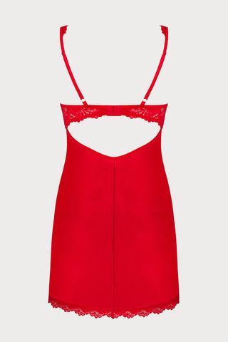 Obsessive Amor Cherris Chemise & Thong Red