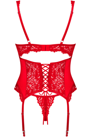 Obsessive Amor Cherris Corset & Thong Red