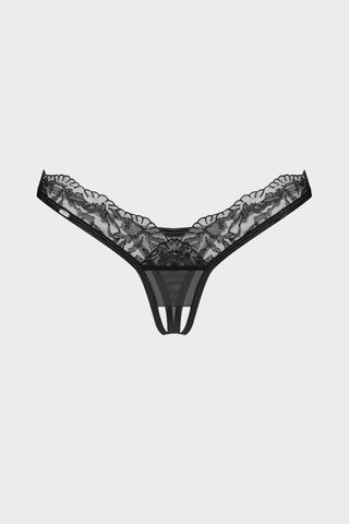 Obsessive Arrowel Black Crotchless Thong