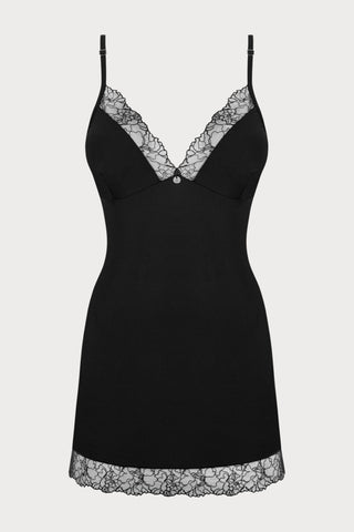 Obsessive Bella Rou Chemise & Thong Black