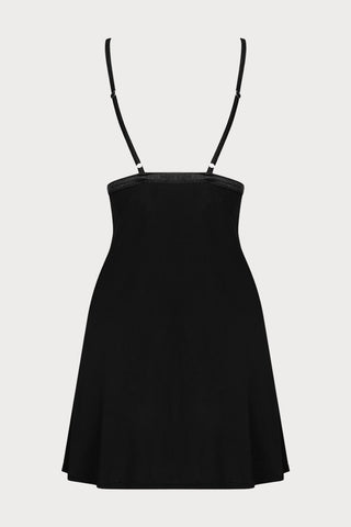 Obsessive Cecilla Black Chemise & Thong Set